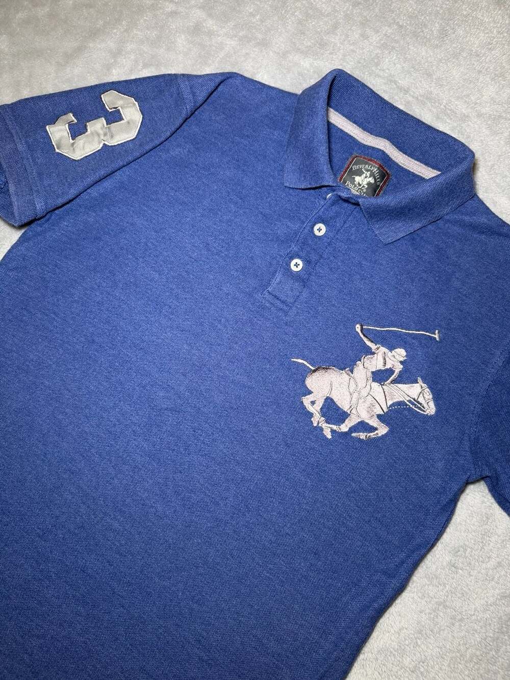 Beverly Hills Polo Club Women’s Modern Fit Blue Short Sleeve Polo Shirt with Big